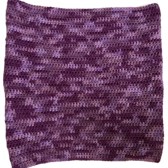 Purple Women’s Open Knit Cowl Scarf - Picture 4 of 5